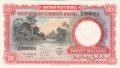 British West Africa 20 Shillings,  1. 3.1954